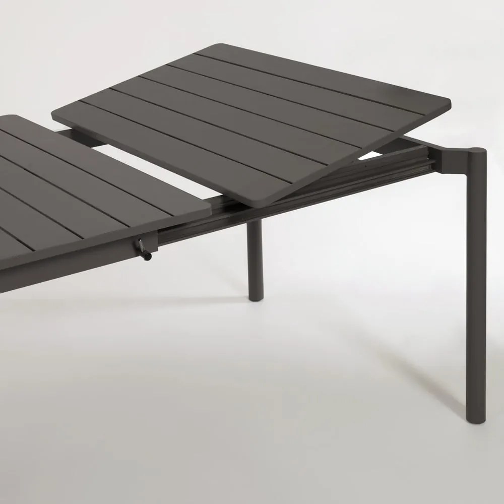 Czarny aluminiowy stół ogrodowy Kave Home Zaltana, 180x100 cm