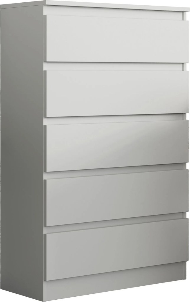 Komoda ADRIANO 70 cm do Salonu Sypialni 5 Szuflad Biały