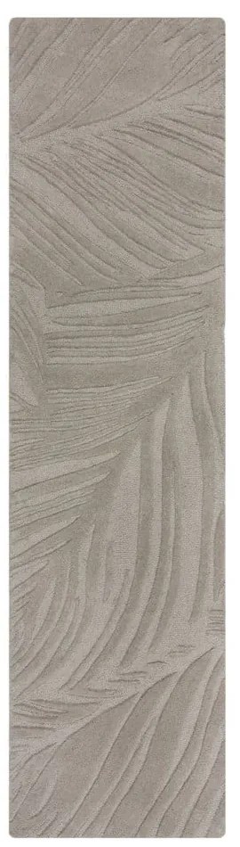 Jasnoszary wełniany chodnik 60x230 cm Lino Leaf – Flair Rugs