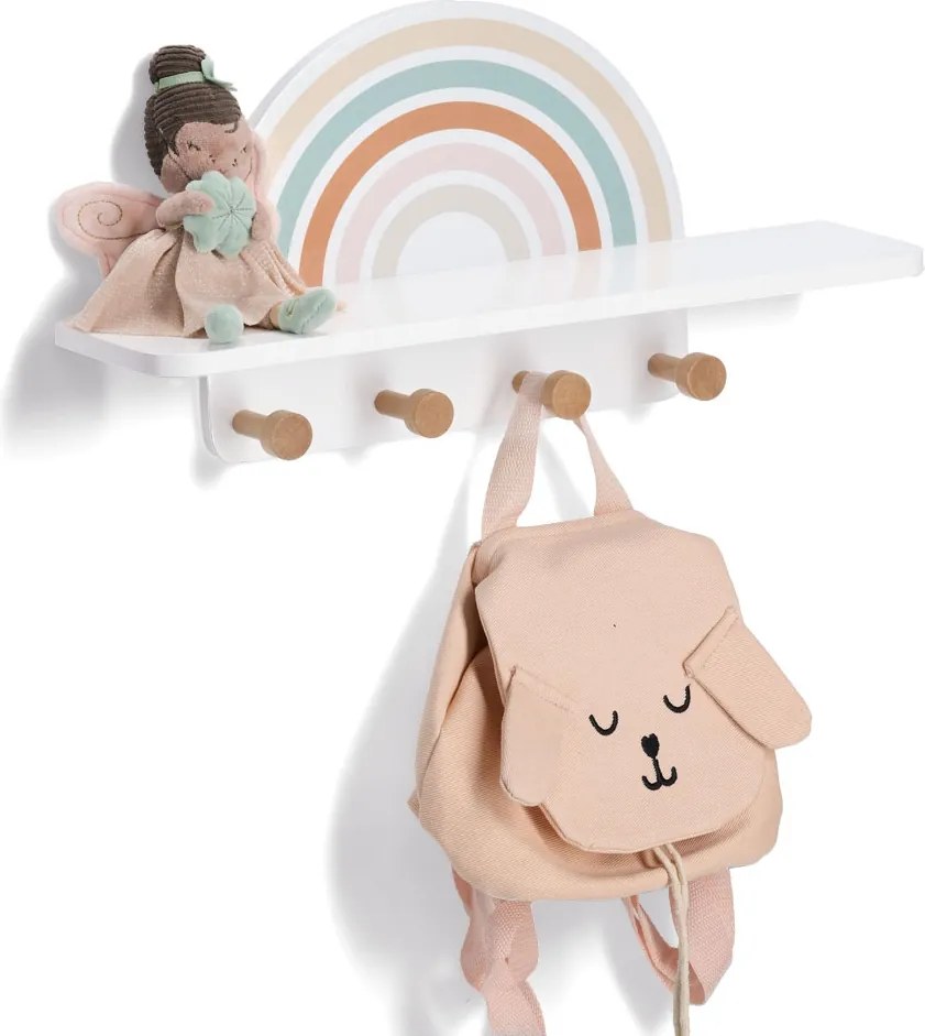 Wieszak ścienny z półeczką RAINBOW