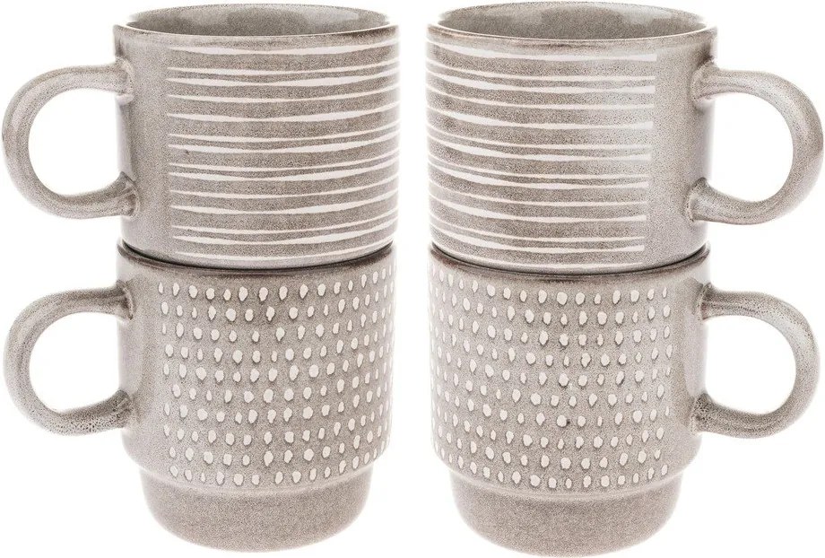 Jasnobrązowe filiżanki zestaw 4 szt. ceramiczne 290 ml – Dakls