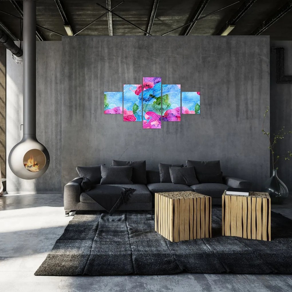Obraz - Kolorowe fale (125x70 cm)