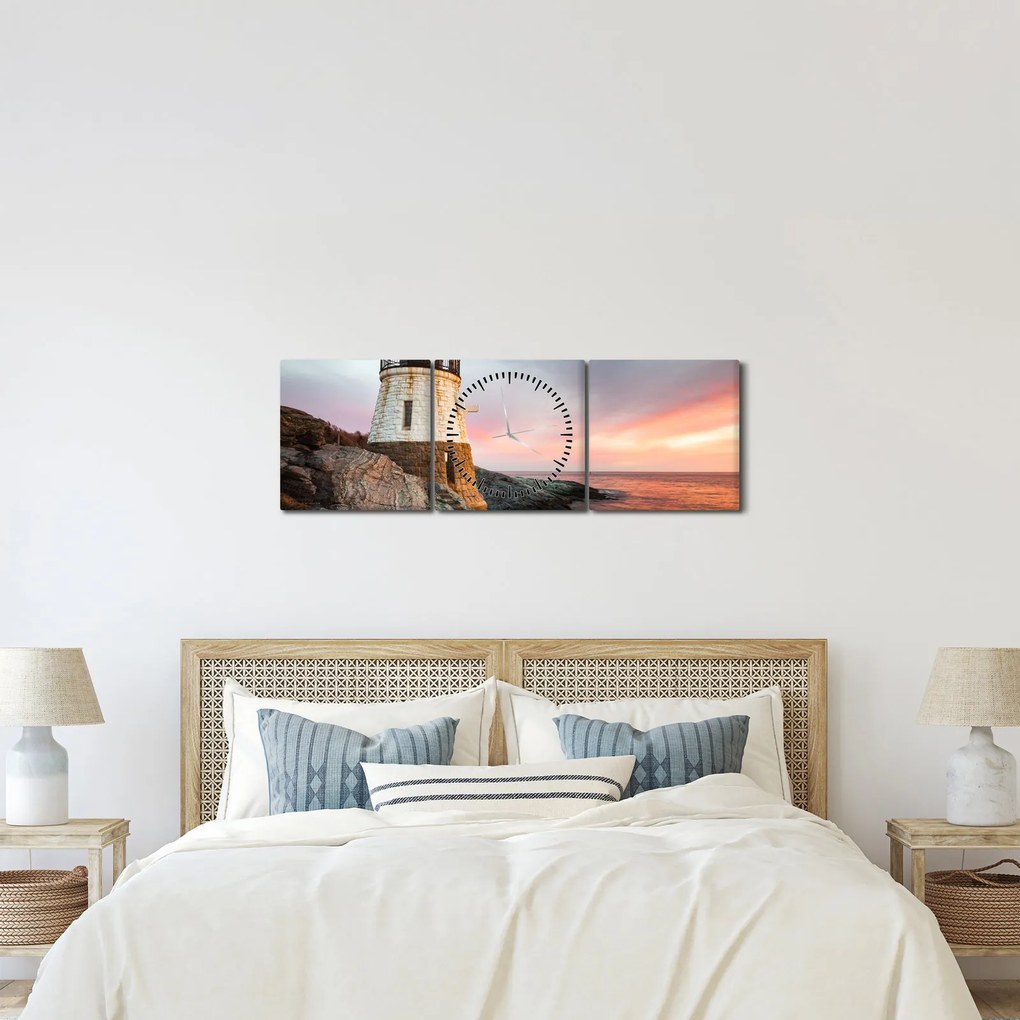 Obraz - Latarnia morska Castle Hill (z zegarem) (90x30 cm)