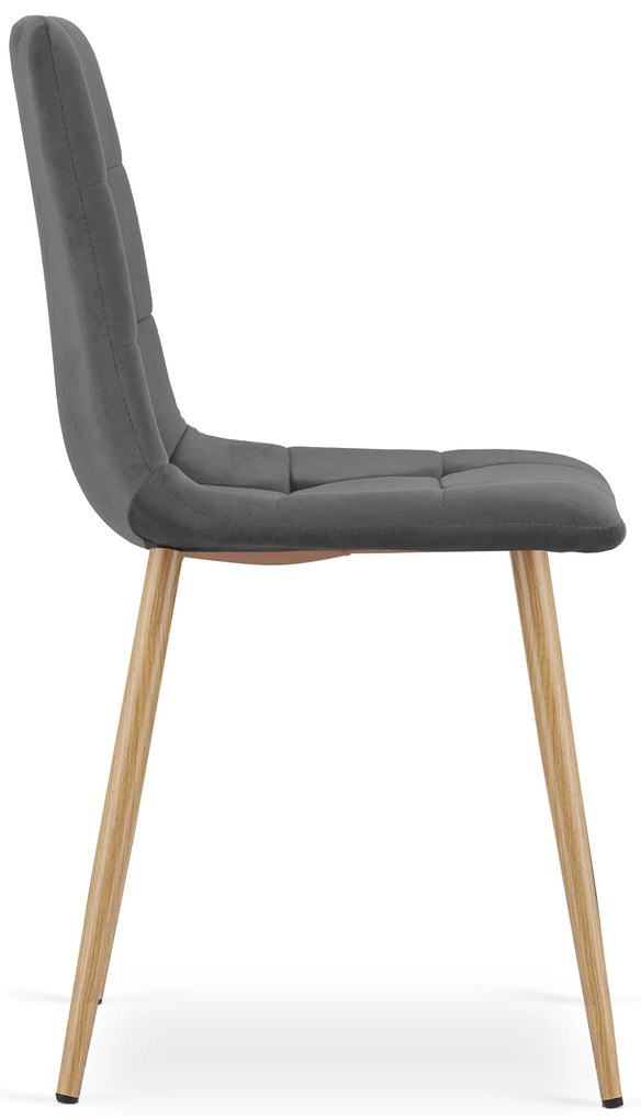 Ciemnoszare aksamitne krzesło KARA