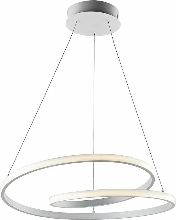 Lampa wisząca Malena z metalu i białego aluminium ze zintegrowaną diodą LED CCT z pilotem i regulowanymi kablami elektrycznymi 115 Ø50 BL247-SBC