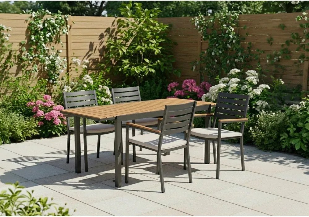 Antracytowe metalowe krzesło ogrodowe Henna – Bizzotto