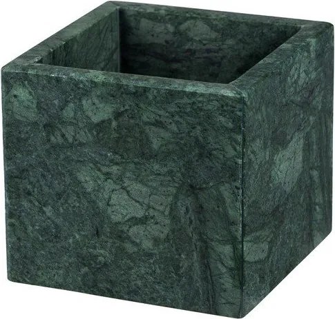Ciemnozielony marmurowy organizer łazienkowy na waciki Marble – Mette Ditmer Denmark