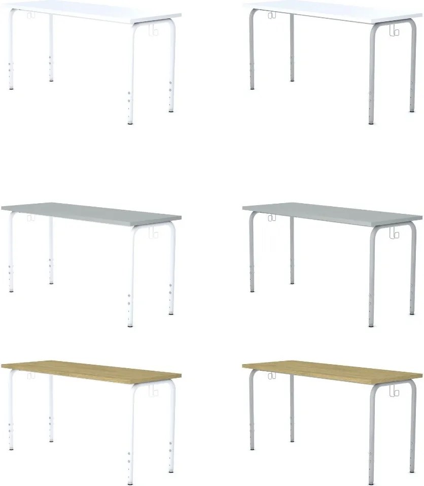 Stolik szkolny i przedszkolny z regulacją wysokości blatu Simple prostokątny 130x50 cm