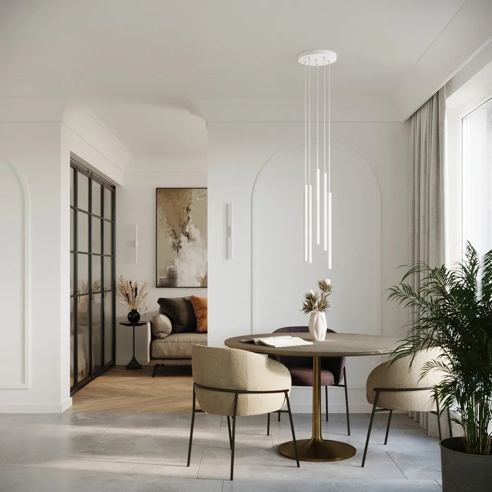 Biały kinkiet ø 2,5 cm Fideus – Sollux