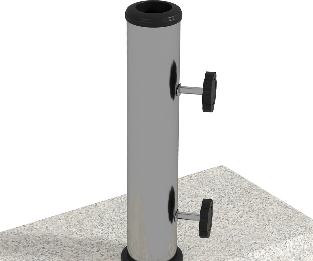 Outsunny Podstawa pod parasol 25 kg, stojak parasolowy z granitu, na maszty parasoli Ø32/38/48 mm, Szary