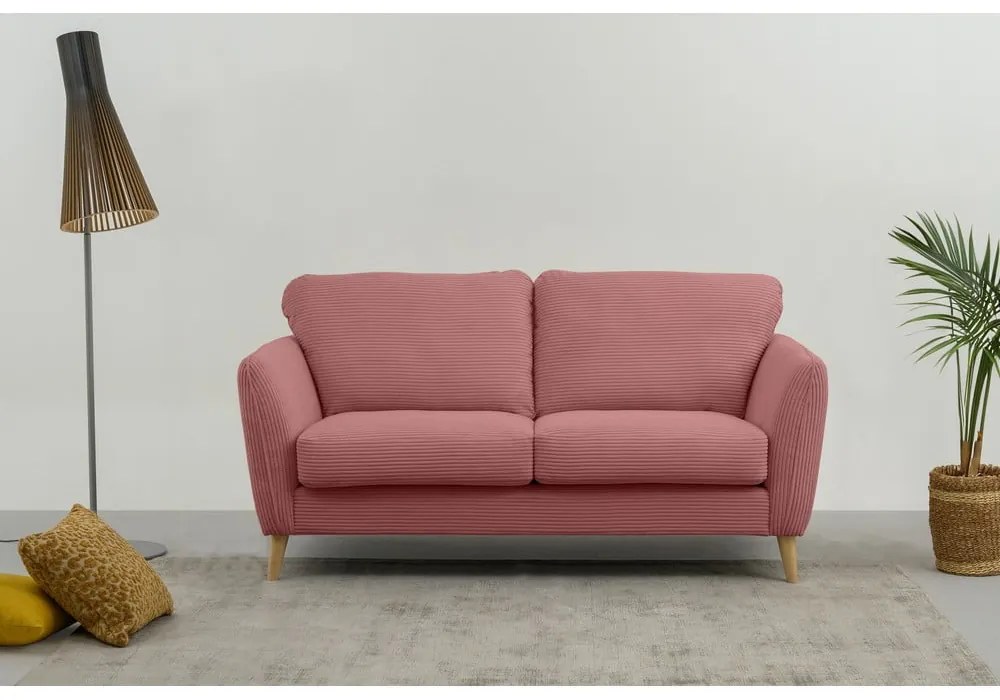 Różowa sztruksowa sofa 170 cm Paris – Scandic