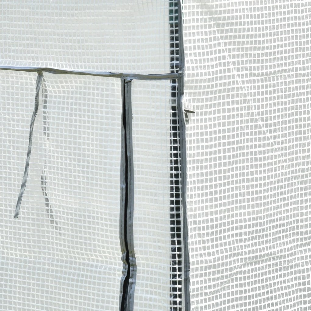 Zimowa szklarnia Outsunny z osłoną PE, na stelażu stalowym, 101 x 50 x 150 cm, biała