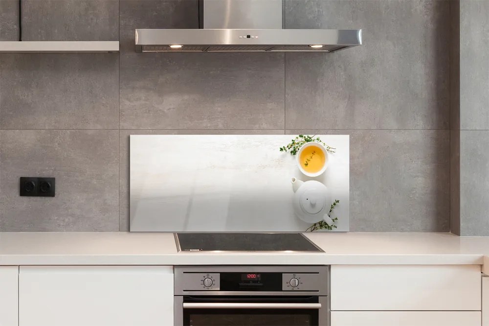 Szklany Panel Dzbanek Świeżej Herbaty