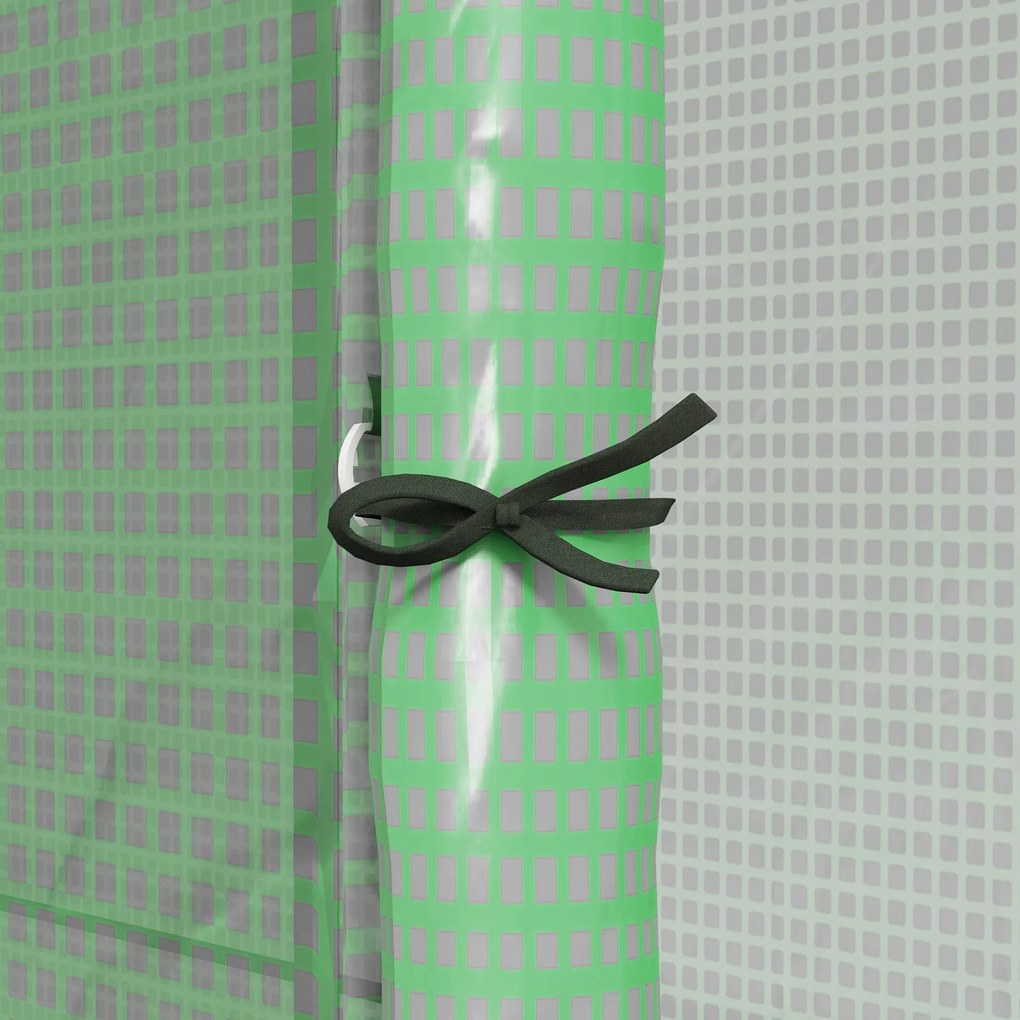 Outsunny Szklarnia Przyścienna z Folią, Wzrost Roślin, Odporna na Pogodę, 200 cm x 80 cm x 200 cm, Zielony