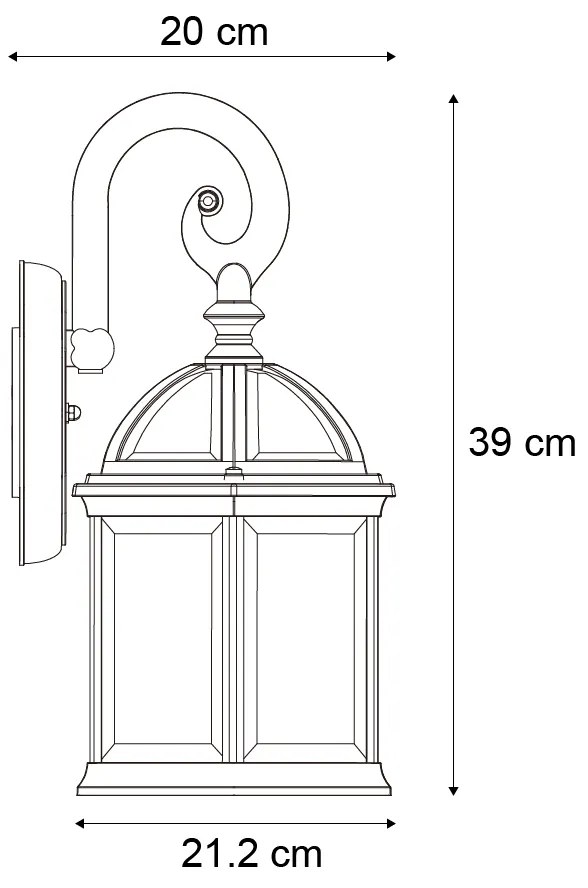 Zewnetrzna Klasyczna zewnętrzna lampa ścienna antyczne złoto IP44 - Glasgow klasyczny/Antyczny Oswietlenie zewnetrzne