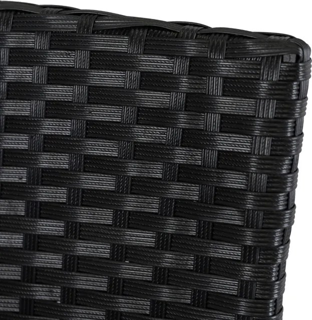 Zestaw Mebli Ogrodowych POMONA Czarny/Beżowy 8 Krzeseł Stół Tarasowy Technorattan Nowoczesny