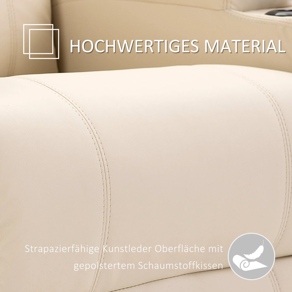 HOMCOM Fotel masujący do relaksu z 5 trybami masażu kremowy wygodny do salonu | Aosom PL