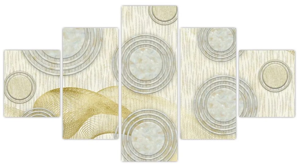 Obraz - Abstrakcja, marmurowe kręgi (125x70 cm)