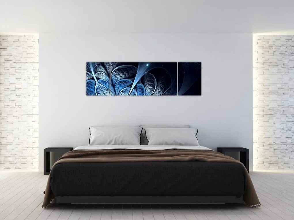 Obraz ciemnoniebieskiego kwiatu (170x50 cm)