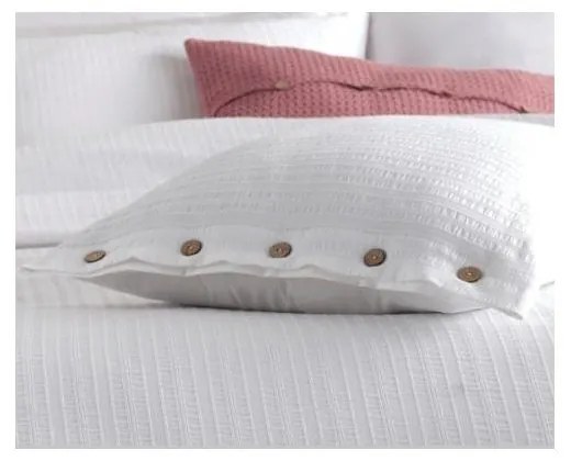 Biała pościel jednoosobowa z bawełny renforcé 140x200 cm Como Striped – Mila Home Luxury
