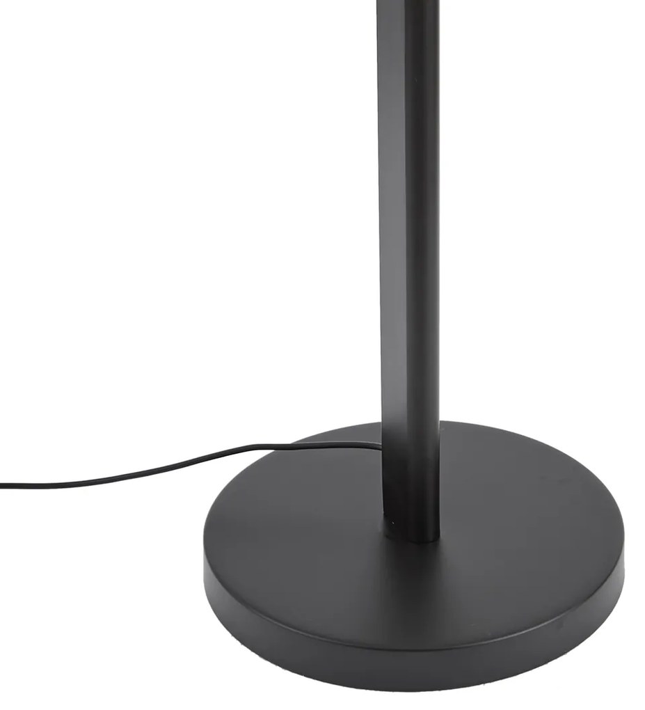 Designerska lampa podłogowa czarna ze ściemnialną diodą LED i przełącznikiem 3-stopniowym - Rolla