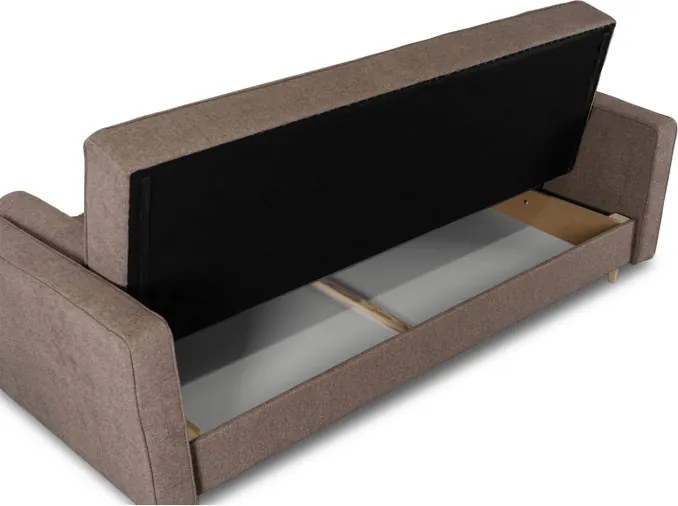 Sofa z Funkcją Spania MALTA Wersalka Rozkładana Dwuosobowa Brązowa Nowoczesna do Salonu