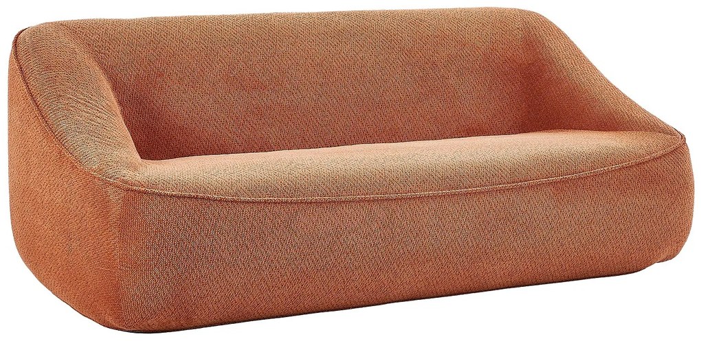 Kanapa 3-osobowa z teksturowanej tkaniny w kolorze terakoty KIREBA