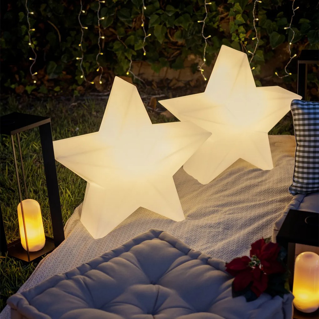 Zewnetrzna Lampka podłogowa świąteczna biała 45 cm z dołączonym, ładowanym solarnie LED RGBW - Nova Oswietlenie zewnetrzne