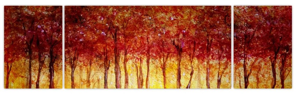 Obraz - Malowanie lasu liściastego (170x50 cm)