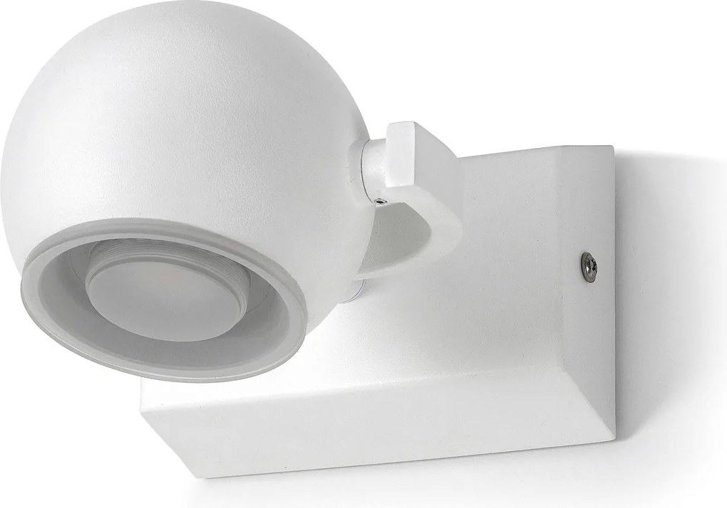 Lampa ?cienna MOON nowoczesny i uniwersalny styl - do u?ytku wewn?trznego - kolor bia?y - aluminium - 340° - 90° - IP44