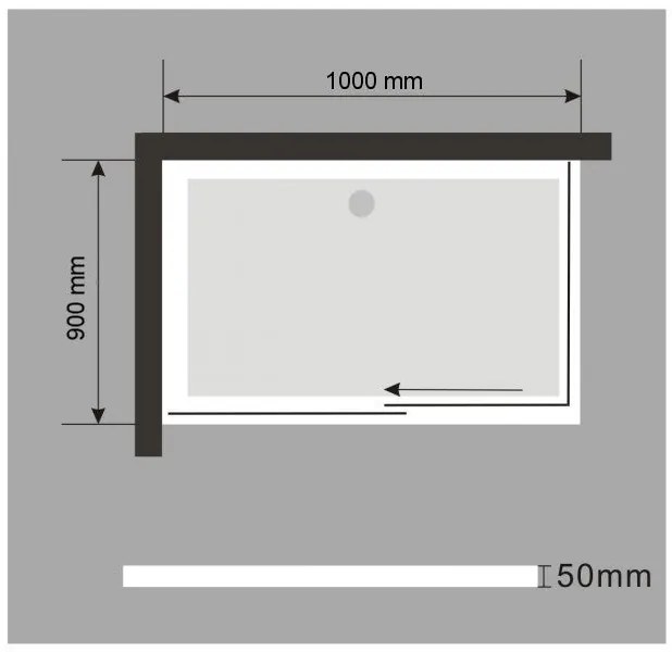 Brodzik prysznicowy prostokątny100 x 90 x 5 cm - Z zestawem odpływowym