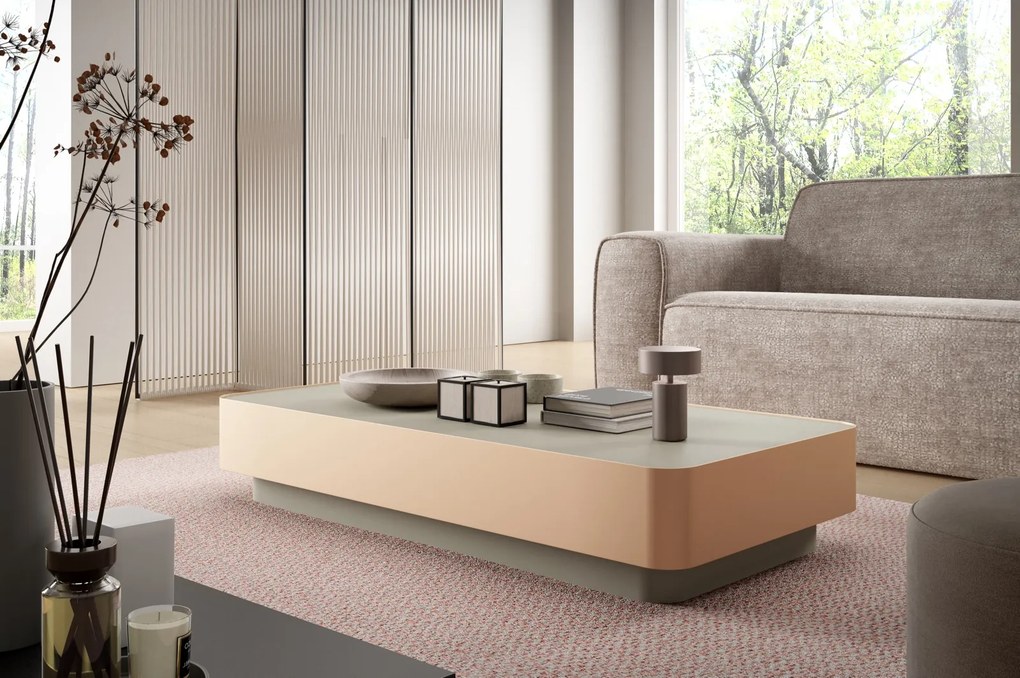 Designerski stolik do salonu niski Linea, 120x60 cm