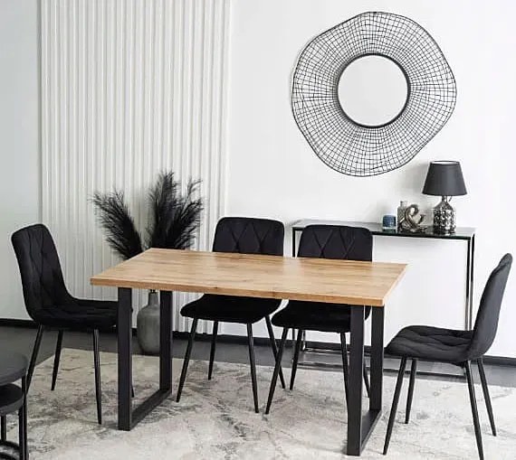 Industrialne biurko do pracy 120x60 dąb craft złoty - Trilox