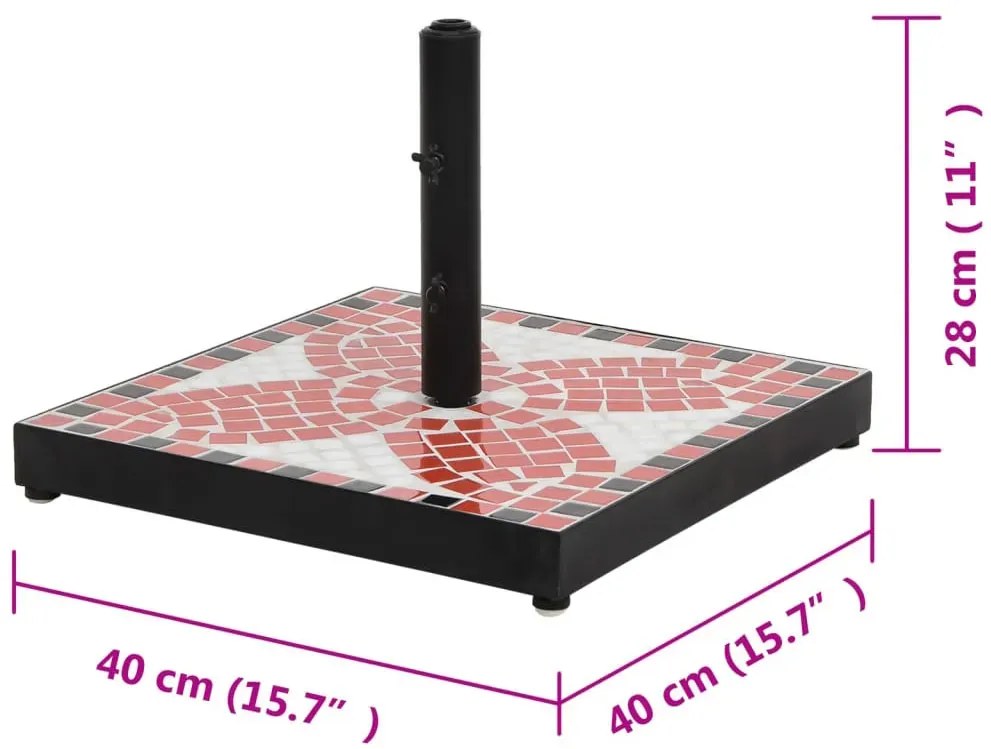 Ceramiczna podstawa do parasola terakota + biały - Hatori