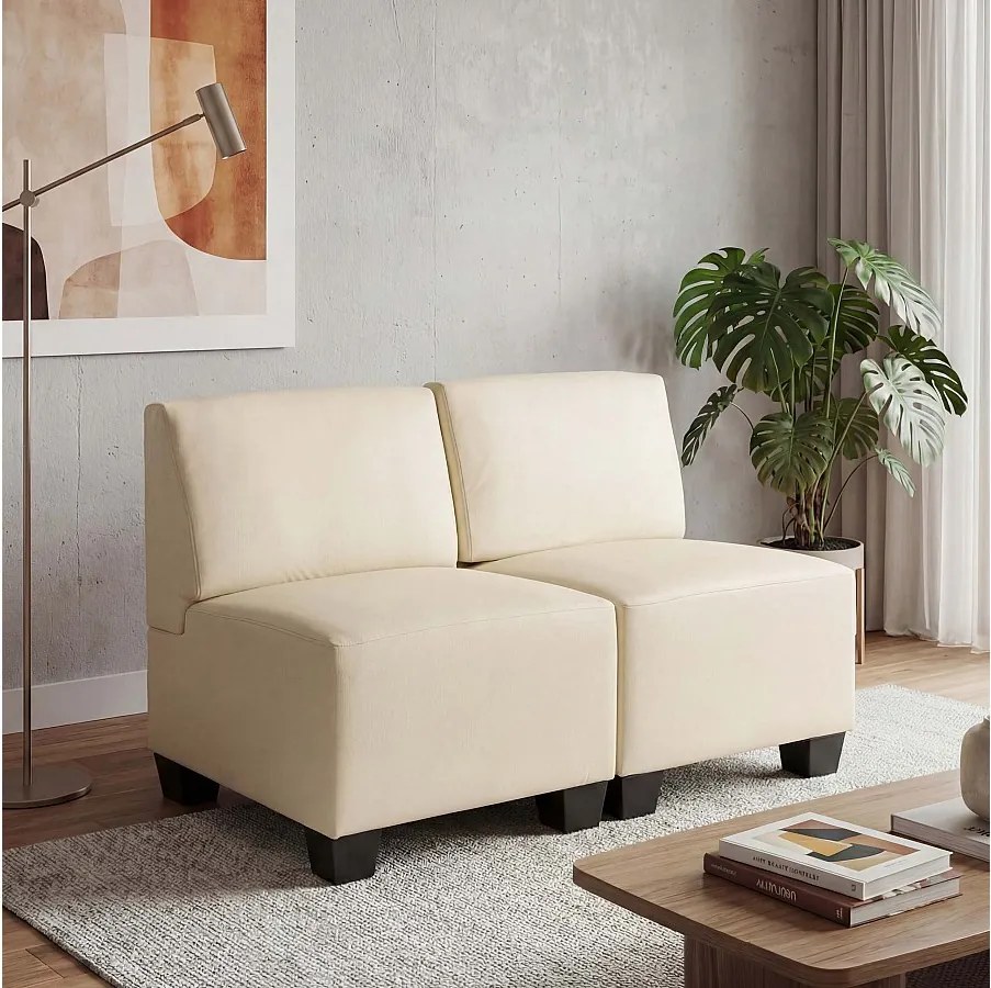 2-osobowa Moncalieri,  kremowa, bez podłokietników