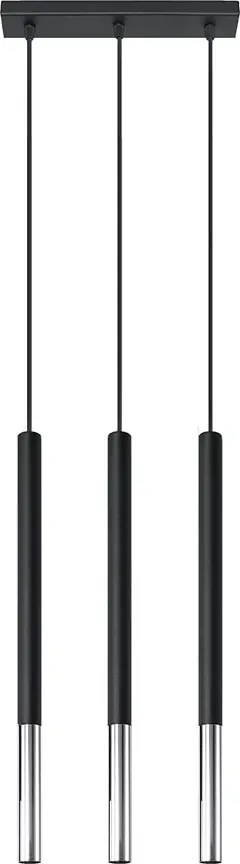 Czarna chromowana potrójna lampa wisząca - EX720 W8-H20