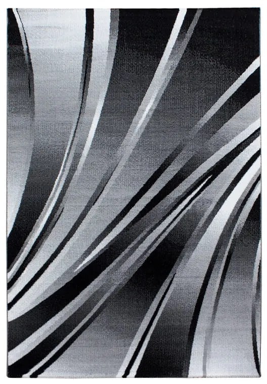 Dywan nowoczesny Parma Linie szaro-czarny 120 cm x 170 cm