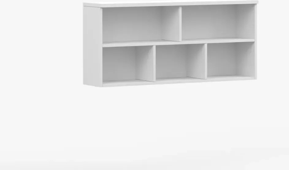 Półka wisząca Wousia 110 cm z 5 wnękami – biała, nowoczesna