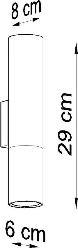 Metalowy kinkiet w czarno-srebrnym kolorze ø 6 cm Longbot – Sollux