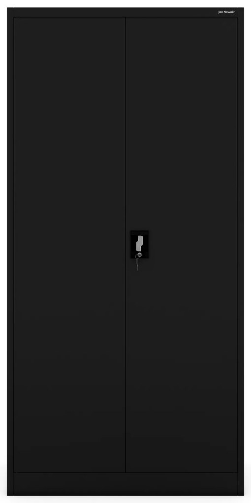 Szafa biurowa na dokumenty z 4 półkami czarna, 900x1850x400 mm: JAN