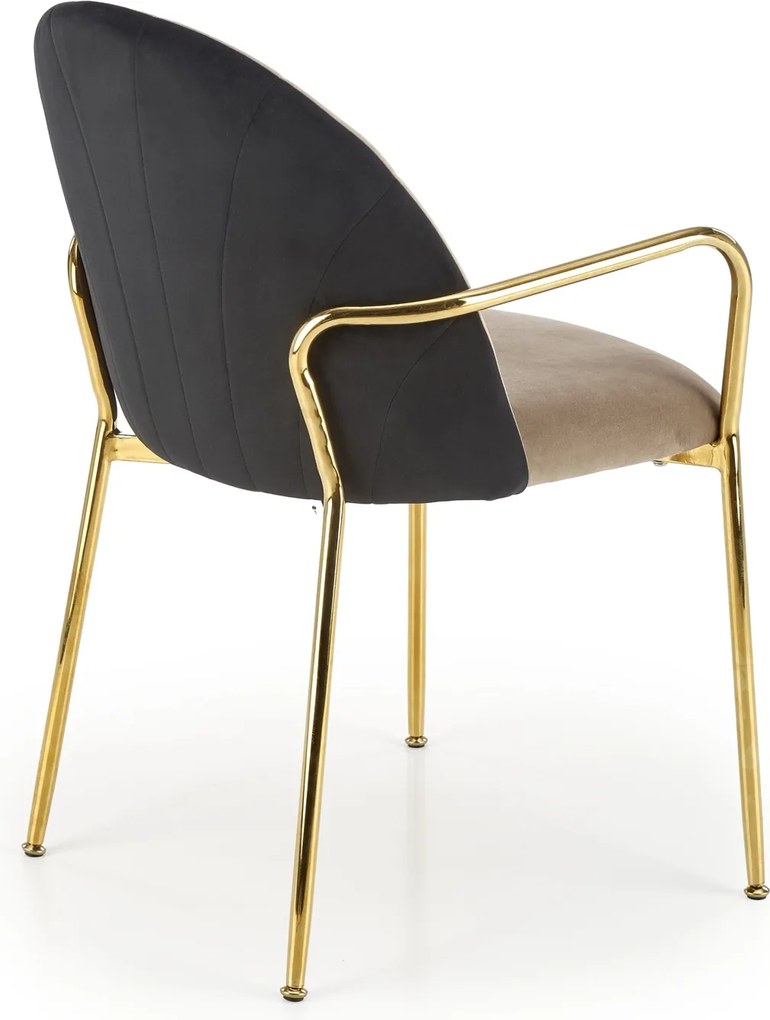 Krzesło na złotych nogach K500 z podłokietnikami