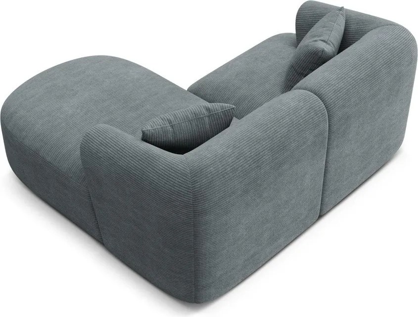 Ciemnoszary sztruksowy narożnik (prawostronny/z szezlongiem) Campi – Cosmopolitan Design