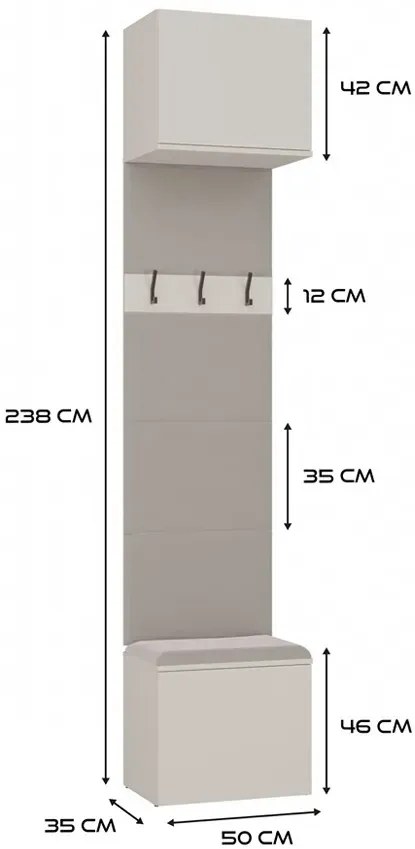 Kaszmirowa garderoba z siedziskiem E8-K75