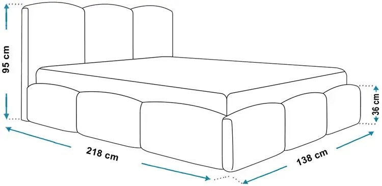 Nowoczesne łóżko welurowe z pojemnikiem 120x200 Nifea 3X Befi 9X