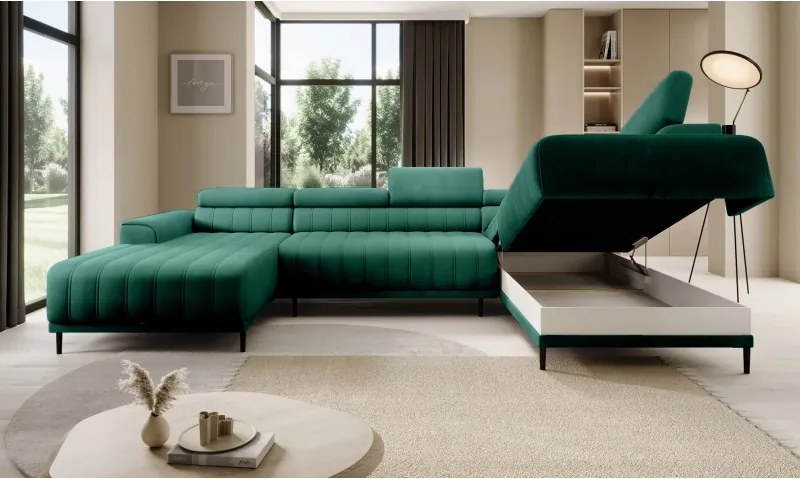 Narożnik CALDO XL Prawostronny z funkcją spania wolnostojąca w tkaninie RUN AGAIN 36 WERSAL