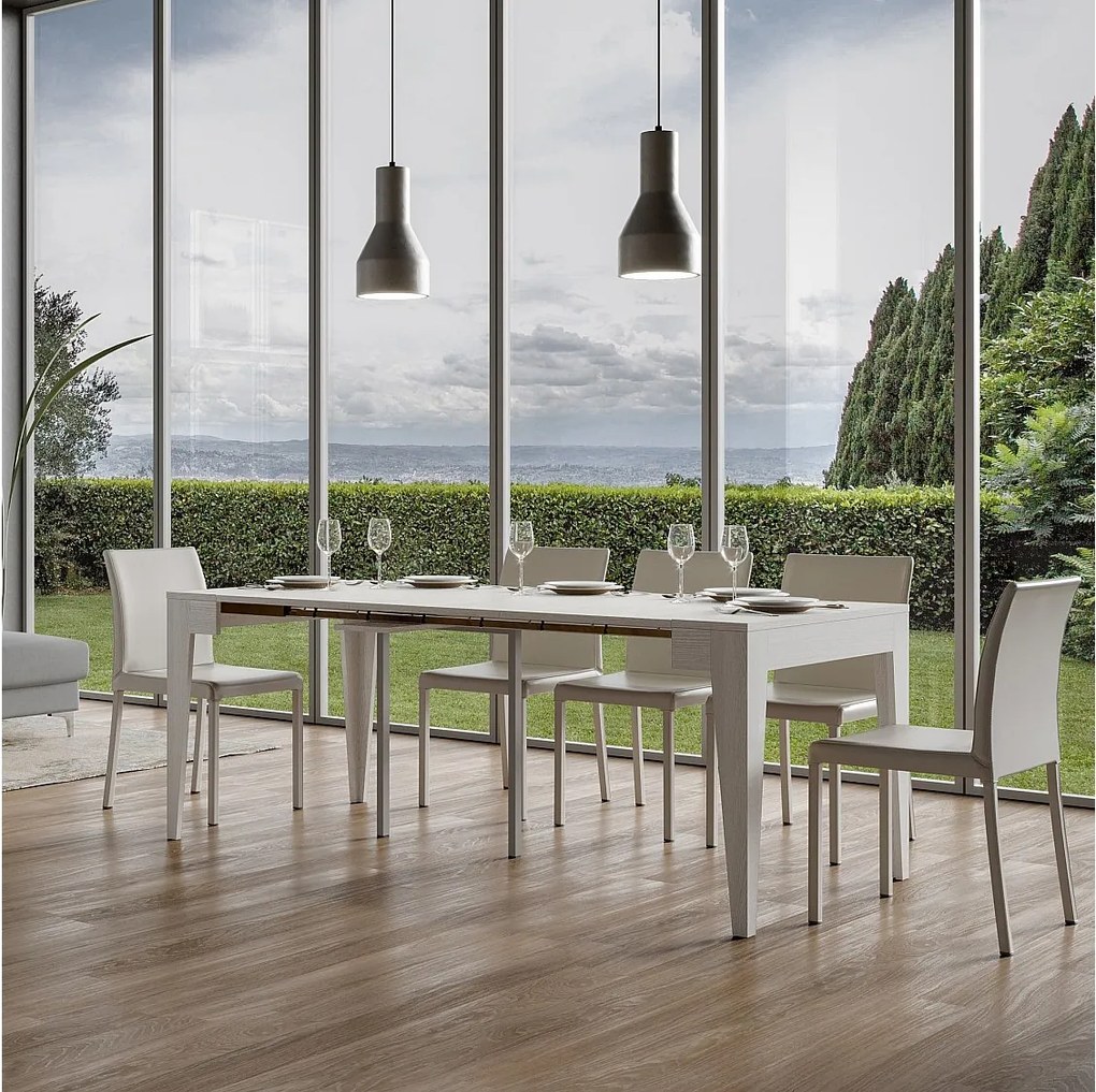 Konsola rozkładana 90x42/302 cm Isotta Frassino biała