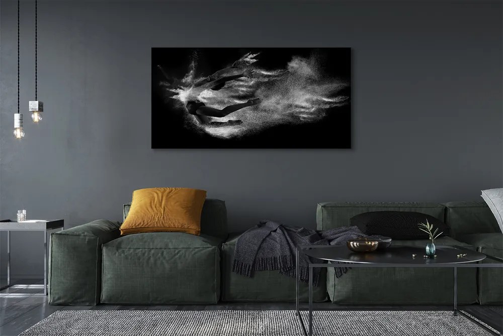 Obraz na płótnie Baletnica w Dymie na Szarym Tle