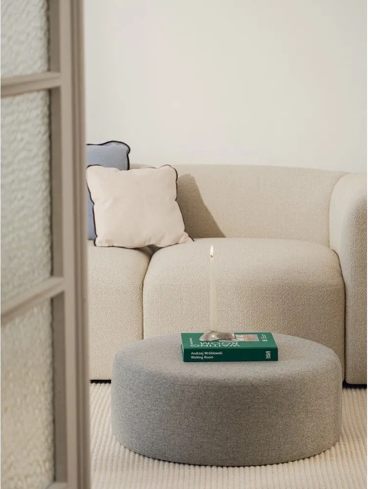 Szary wełniany puf Folk – noo.ma