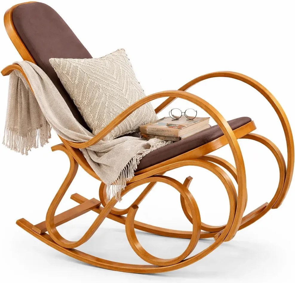 Drewniany fotel bujany w kolorze T5-D20