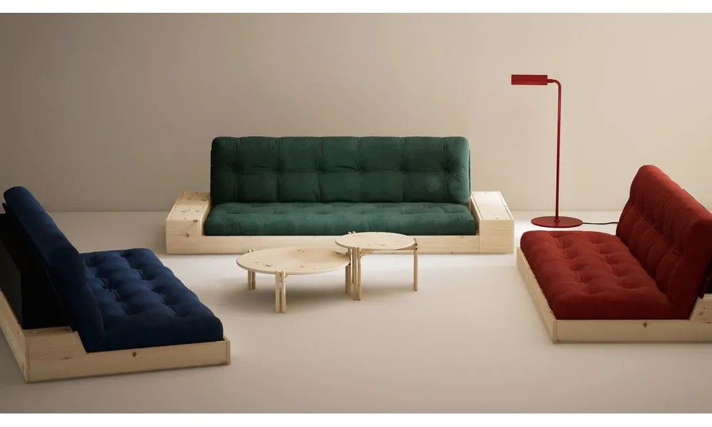 Ciemnozielona sztruksowa rozkładana sofa 244 cm Base – Karup Design